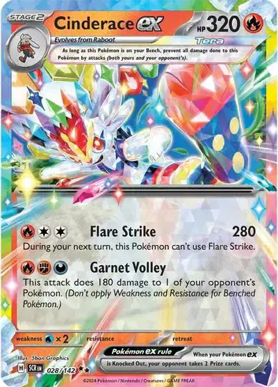 Cinderace ex 028/142 - Holofoil - Near Mint – Stellar Crown – Single Pokémon Card 1 Cinderace ex 028/142 - Holofoil - Near Mint – Stellar Crown – Single Pokémon Card