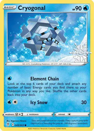 Cryogonal 043/203 - Holofoil - Near Mint – Miscellaneous Cards & Products – Single Pokémon Card 1 Cryogonal 043/203 - Holofoil - Near Mint – Miscellaneous Cards & Products – Single Pokémon Card