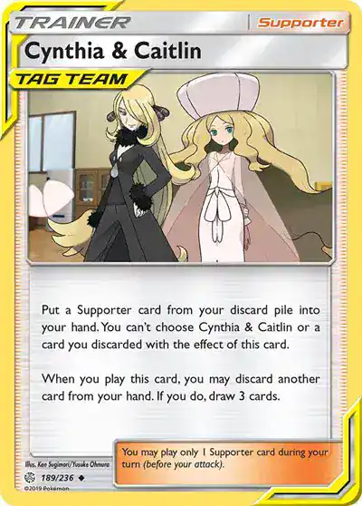 Cynthia & Caitlin 189/236 - Reverse Holo - Near Mint – Cosmic Eclipse – Single Pokémon Card 1 Cynthia & Caitlin 189/236 - Reverse Holo - Near Mint – Cosmic Eclipse – Single Pokémon Card