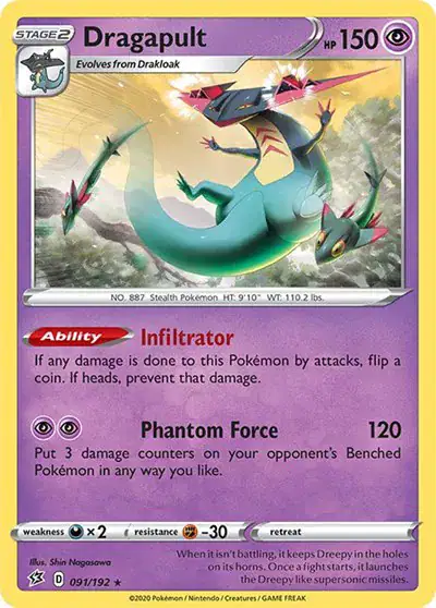 Dragapult 091/192 - Holofoil - Near Mint – Rebel Clash – Single Pokémon Card 1 Dragapult 091/192 - Holofoil - Near Mint – Rebel Clash – Single Pokémon Card