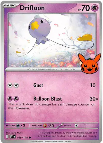 Drifloon 089/198 - Normal - Near Mint – Trick or Trade BOOster Bundle 2023 – Single Pokémon Card 1 Drifloon 089/198 - Normal - Near Mint – Trick or Trade BOOster Bundle 2023 – Single Pokémon Card