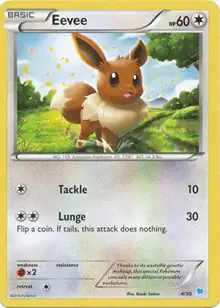 Eevee 4 - Normal - Near Mint – XY Trainer Kit: Pikachu Libre & Suicune – Single Pokémon Card 1 Eevee 4 - Normal - Near Mint – XY Trainer Kit: Pikachu Libre & Suicune – Single Pokémon Card