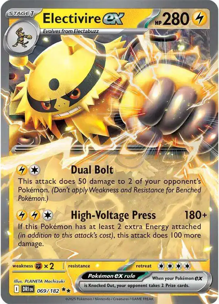 Electivire ex 069/182 - Holofoil - Near Mint – Destined Rivals – Single Pokémon Card 1 Electivire ex 069/182 - Holofoil - Near Mint – Destined Rivals – Single Pokémon Card