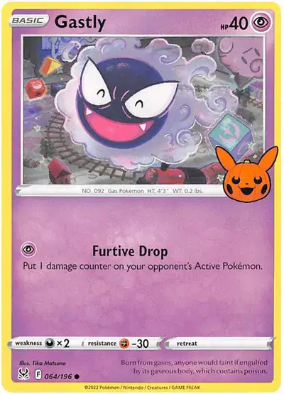 Gastly 064/196 - Normal - Near Mint – Trick or Trade BOOster Bundle 2023 – Single Pokémon Card 1 Gastly 064/196 - Normal - Near Mint – Trick or Trade BOOster Bundle 2023 – Single Pokémon Card