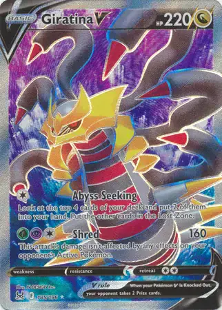 Giratina V (Full Art) 185/196 - Ultra Rare - Near Mint – Lost Origin – Single Pokémon Card 1 Giratina V (Full Art) 185/196 - Ultra Rare - Near Mint – Lost Origin – Single Pokémon Card