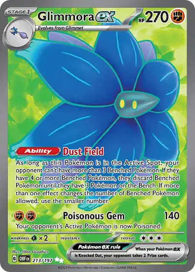 Glimmora ex 213/197 - Ultra Rare - Near Mint – Obsidian Flames – Single Pokémon Card 1 Glimmora ex 213/197 - Ultra Rare - Near Mint – Obsidian Flames – Single Pokémon Card