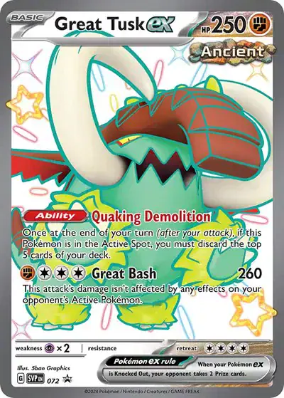 Great Tusk ex 072/314 - Holofoil - Near Mint – Scarlet & Violet Promo – Single Pokémon Card 1 Great Tusk ex 072/314 - Holofoil - Near Mint – Scarlet & Violet Promo – Single Pokémon Card