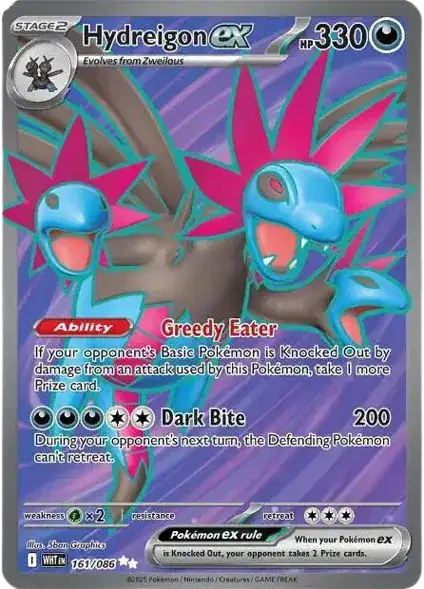 Hydreigon ex 161/086 - Ultra Rare - Near Mint – White Flare – Single Pokémon Card 1 Hydreigon ex 161/086 - Ultra Rare - Near Mint – White Flare – Single Pokémon Card
