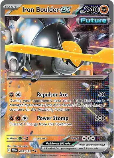 Iron Boulder ex 099/162 - Holofoil - Near Mint – Temporal Forces – Single Pokémon Card 1 Iron Boulder ex 099/162 - Holofoil - Near Mint – Temporal Forces – Single Pokémon Card