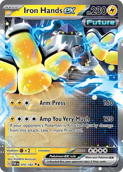 Iron Hands ex 070/182 - Double Rare - Near Mint – Paradox Rift – Single Pokémon Card 1 Iron Hands ex 070/182 - Double Rare - Near Mint – Paradox Rift – Single Pokémon Card