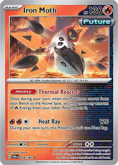 Iron Moth 028/182 - Holofoil - Near Mint – Paradox Rift – Single Pokémon Card 1 Iron Moth 028/182 - Holofoil - Near Mint – Paradox Rift – Single Pokémon Card