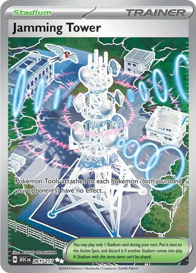 Jamming Tower 261/217 - Holofoil - Near Mint – Ascended Heroes – Single Pokémon Card 1 Jamming Tower 261/217 - Holofoil - Near Mint – Ascended Heroes – Single Pokémon Card