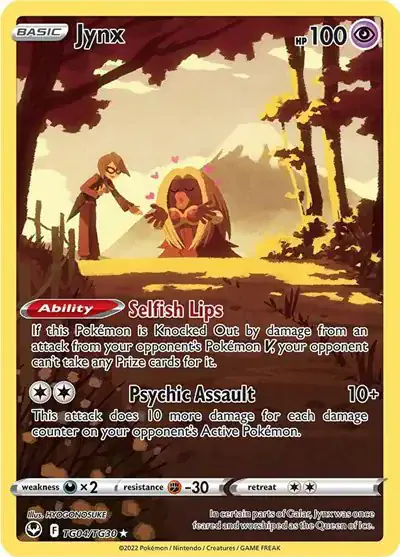 Jynx 4 - Holofoil - Near Mint – TG01/TG30 - Silver Tempest Trainer Gallery – Single Pokémon Card 1 Jynx 4 - Holofoil - Near Mint – TG01/TG30 - Silver Tempest Trainer Gallery – Single Pokémon Card