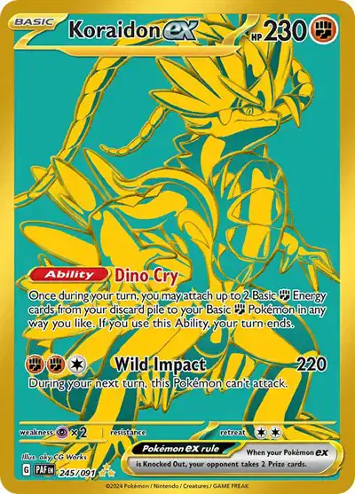 Koraidon ex 245/091 - Holofoil - Near Mint – Paldean Fates – Single Pokémon Card 1 Koraidon ex 245/091 - Holofoil - Near Mint – Paldean Fates – Single Pokémon Card