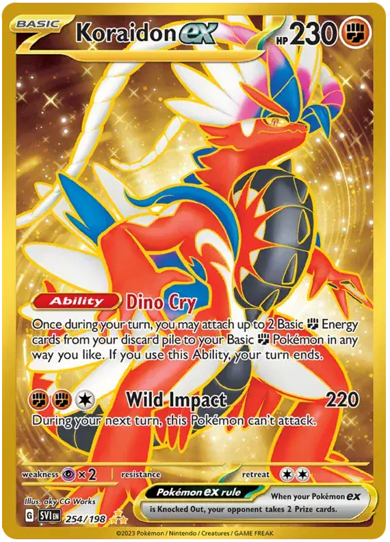 Koraidon ex 254/198 - Hyper Rare - Near Mint – Scarlet & Violet Base Set – Single Pokémon Card 1 Koraidon ex 254/198 - Hyper Rare - Near Mint – Scarlet & Violet Base Set – Single Pokémon Card
