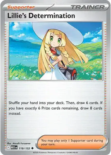 Lillie's Determination 119/132 - Reverse Holo - Near Mint – Mega Evolution – Single Pokémon Card 1 Lillie's Determination 119/132 - Reverse Holo - Near Mint – Mega Evolution – Single Pokémon Card