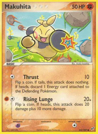 Makuhita 65/107 - Normal - Lightly Played – EX Deoxys – Single Pokémon Card 1 Makuhita 65/107 - Normal - Lightly Played – EX Deoxys – Single Pokémon Card