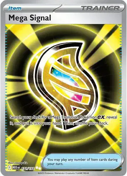Mega Signal 171/132 - Ultra Rare - Near Mint – Mega Evolution – Single Pokémon Card 1 Mega Signal 171/132 - Ultra Rare - Near Mint – Mega Evolution – Single Pokémon Card