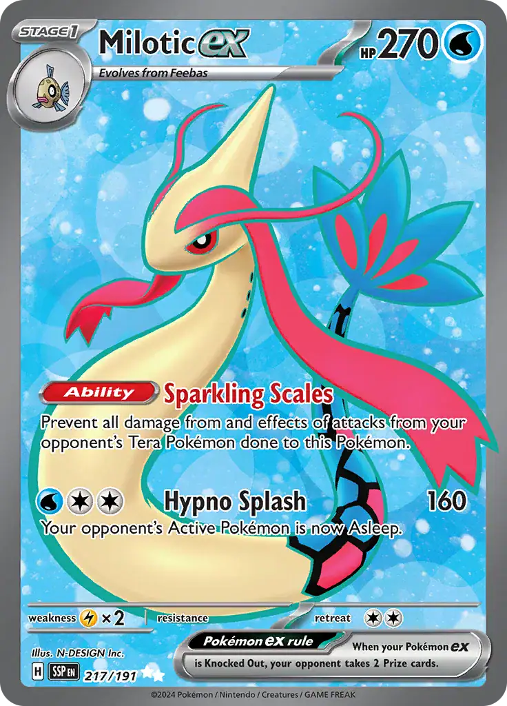 Milotic ex 217/191 - Ultra Rare - Near Mint – Surging Sparks – Single Pokémon Card 1 Milotic ex 217/191 - Ultra Rare - Near Mint – Surging Sparks – Single Pokémon Card