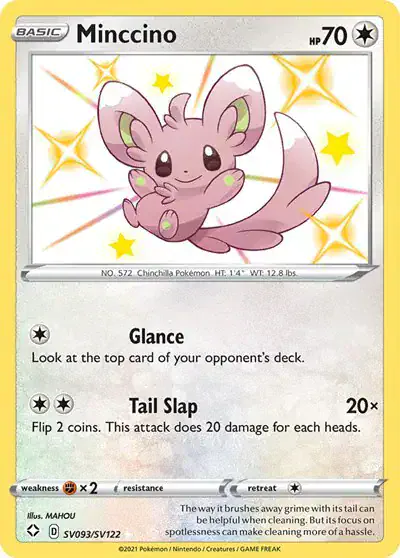 Minccino 93/122 - Holofoil - Near Mint – Shining Fates: Shiny Vault – Single Pokémon Card 1 Minccino 93/122 - Holofoil - Near Mint – Shining Fates: Shiny Vault – Single Pokémon Card