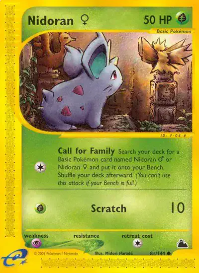 Nidoran F (81) 81/182 - Normal - Moderately Played – Skyridge – Single Pokémon Card 1 Nidoran F (81) 81/182 - Normal - Moderately Played – Skyridge – Single Pokémon Card