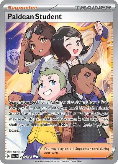 Paldean Student 231/091 - Holofoil - Near Mint – Paldean Fates – Single Pokémon Card 1 Paldean Student 231/091 - Holofoil - Near Mint – Paldean Fates – Single Pokémon Card