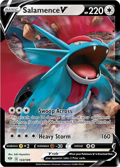 Salamence V 143/189 - Ultra Rare - Near Mint – Darkness Ablaze – Single Pokémon Card 1 Salamence V 143/189 - Ultra Rare - Near Mint – Darkness Ablaze – Single Pokémon Card