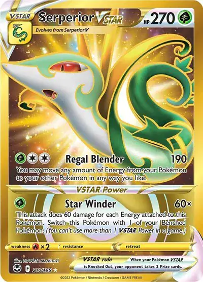 Serperior VSTAR (Secret) 210/195 - Secret Rare - Near Mint – Silver Tempest – Single Pokémon Card 1 Serperior VSTAR (Secret) 210/195 - Secret Rare - Near Mint – Silver Tempest – Single Pokémon Card