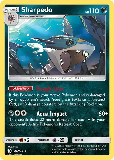 Sharpedo 82/172 - Holofoil - Near Mint – Sun & Moon Base Set – Single Pokémon Card 1 Sharpedo 82/172 - Holofoil - Near Mint – Sun & Moon Base Set – Single Pokémon Card
