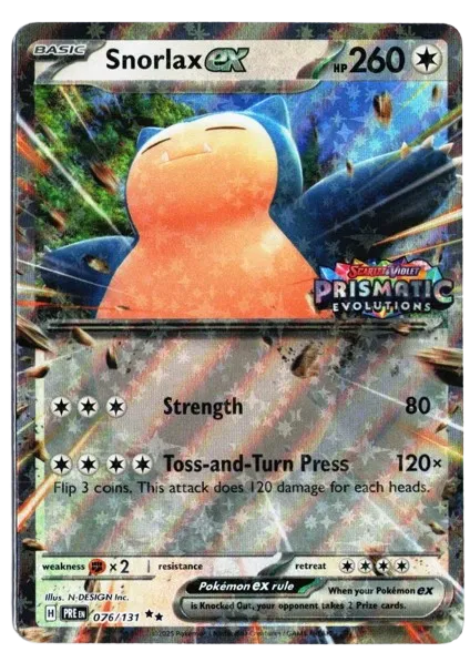 Snorlax ex (Prismatic Evolution Stamped)
