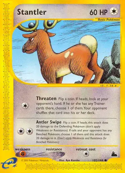 Stantler 102/182 - Normal - Lightly Played – Skyridge – Single Pokémon Card 1 Stantler 102/182 - Normal - Lightly Played – Skyridge – Single Pokémon Card
