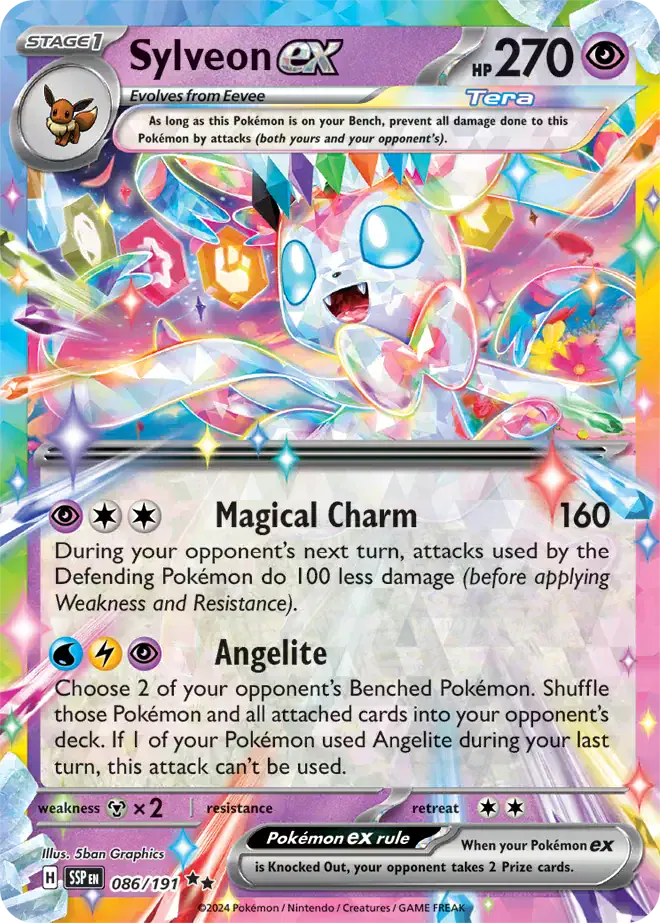Sylveon ex 086/191 - Holofoil - Near Mint – Surging Sparks – Single Pokémon Card 1 Sylveon ex 086/191 - Holofoil - Near Mint – Surging Sparks – Single Pokémon Card