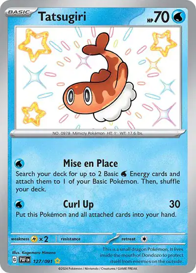 Tatsugiri 127/091 - Secret Rare - Near Mint – Paldean Fates – Single Pokémon Card 1 Tatsugiri 127/091 - Secret Rare - Near Mint – Paldean Fates – Single Pokémon Card