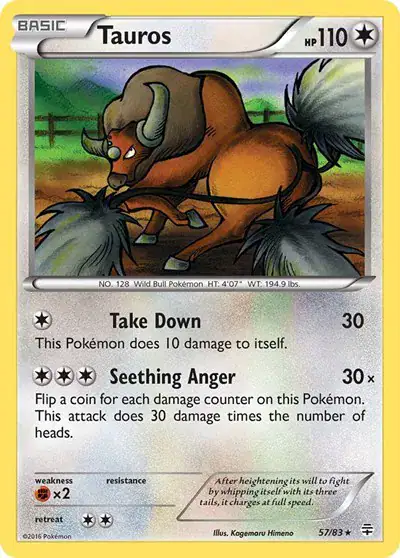 Tauros 57/83 - Reverse Holo - Near Mint – Generations – Single Pokémon Card 1 Tauros 57/83 - Reverse Holo - Near Mint – Generations – Single Pokémon Card