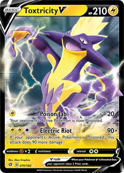 Toxtricity V 070/192 - Ultra Rare - Near Mint – Rebel Clash – Single Pokémon Card 1 Toxtricity V 070/192 - Ultra Rare - Near Mint – Rebel Clash – Single Pokémon Card