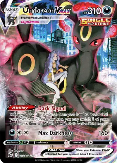 Umbreon VMAX 23 - Holofoil - Lightly Played – TG01/TG30 - Brilliant Stars Trainer Gallery – Single Pokémon Card 1 Umbreon VMAX 23 - Holofoil - Lightly Played – TG01/TG30 - Brilliant Stars Trainer Gallery – Single Pokémon Card