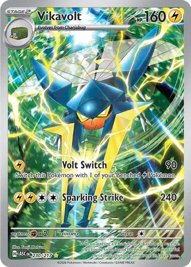 Vikavolt 230/217 - Holofoil - Near Mint – Ascended Heroes – Single Pokémon Card 1 Vikavolt 230/217 - Holofoil - Near Mint – Ascended Heroes – Single Pokémon Card