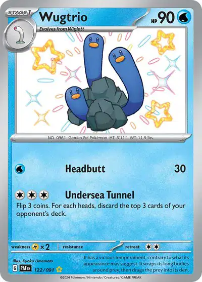Wugtrio 122/091 - Secret Rare - Near Mint – Paldean Fates – Single Pokémon Card 1 Wugtrio 122/091 - Secret Rare - Near Mint – Paldean Fates – Single Pokémon Card