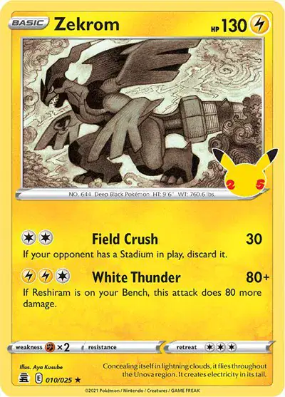 Zekrom 010/025 - Holofoil - Near Mint – Celebrations – Single Pokémon Card 1 Zekrom 010/025 - Holofoil - Near Mint – Celebrations – Single Pokémon Card